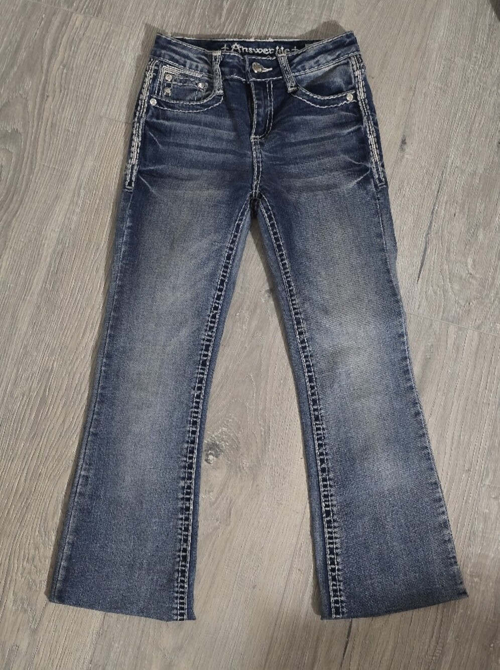 Girls' Dark Blue Bootcut Jeans